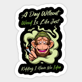 A Day Without Weed Is Like Cannabis Weed Smoking Sticker